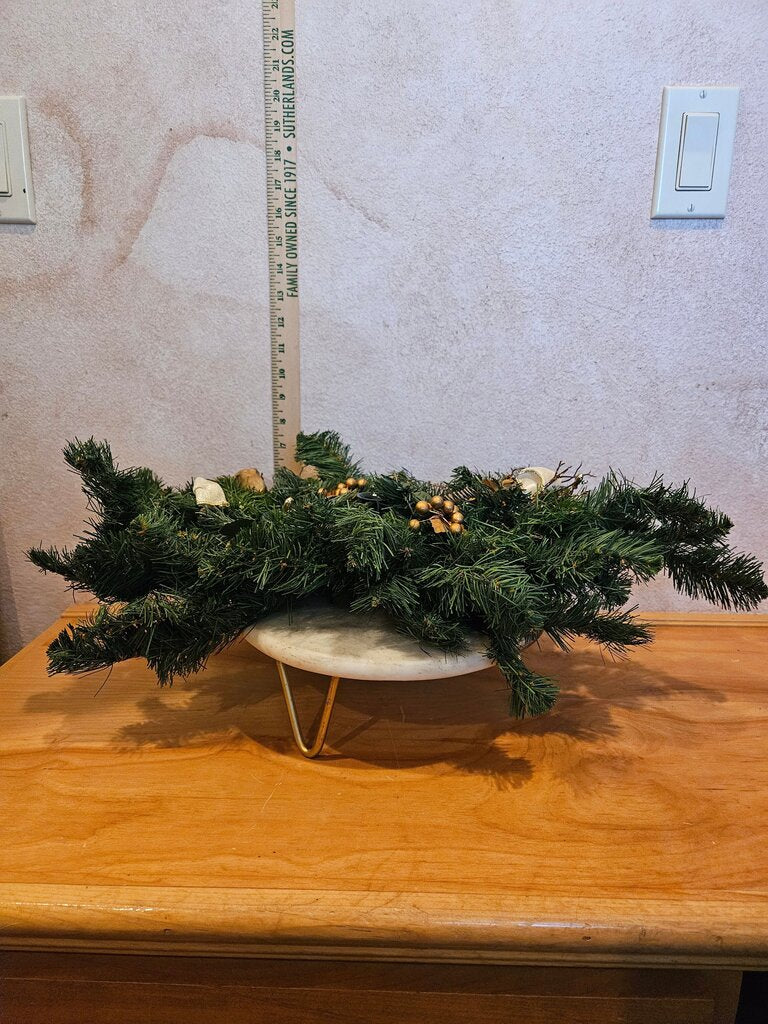 Artificial Christmas Centerpiece Christmas Arrangement Candle stick holder pinecones Holiday cabin decor