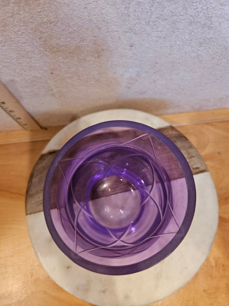 Decorator Lavender Geometric Pattern Cut Glass Flower Vase Better Homes & Gardens
