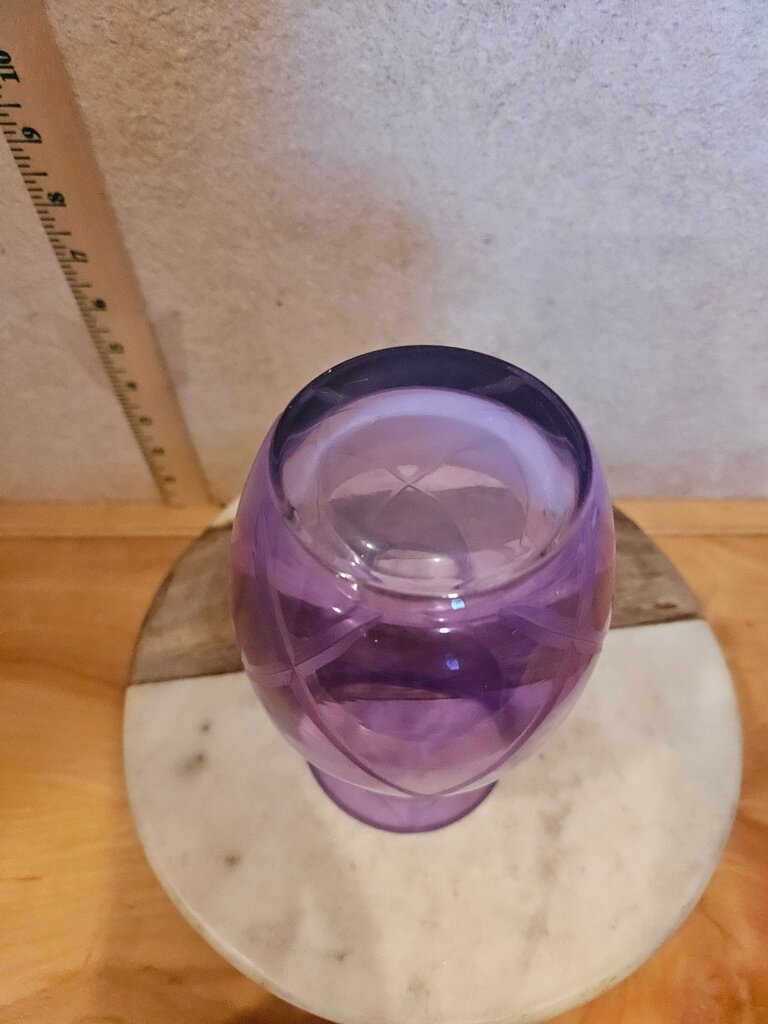 Decorator Lavender Geometric Pattern Cut Glass Flower Vase Better Homes & Gardens