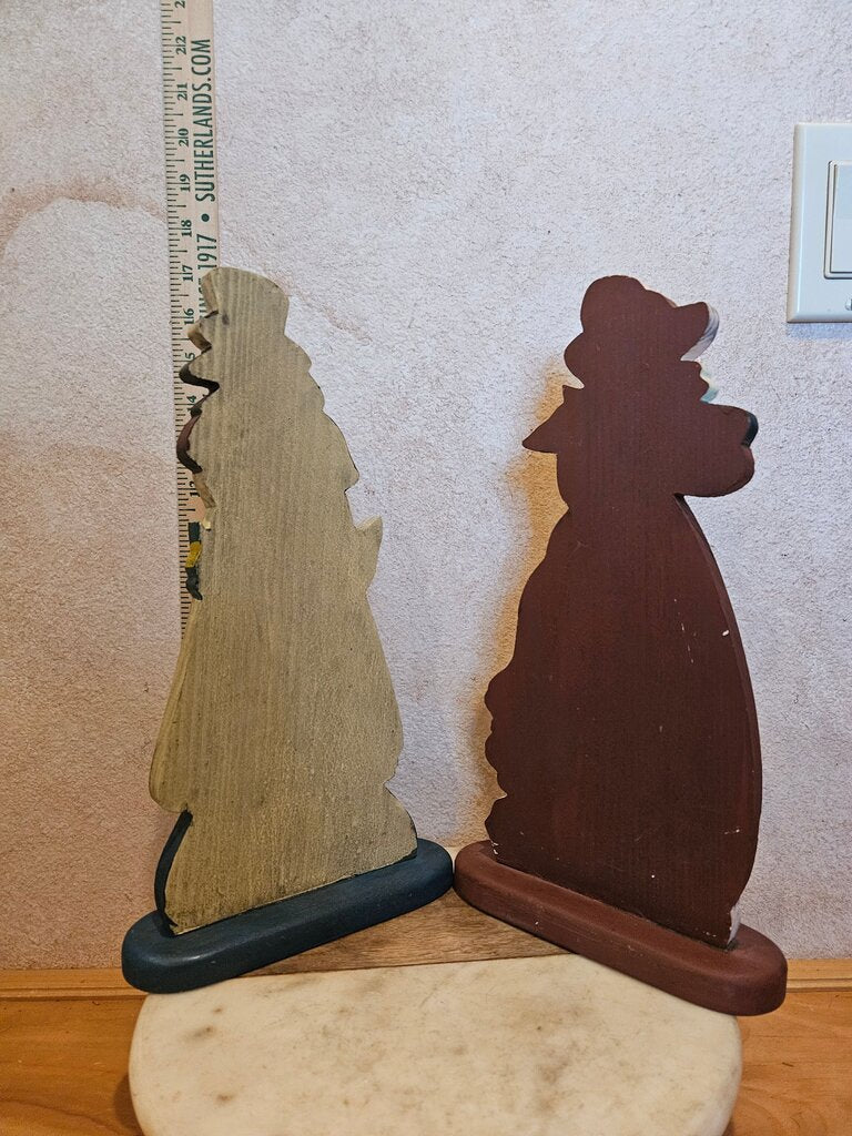 Wooden Hand painted Victorian Rustic Elegance Couple Wood Farmhouse Decor