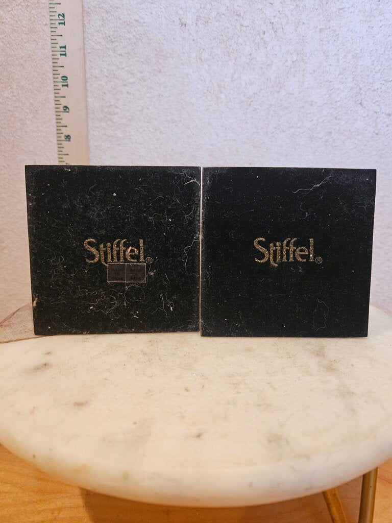 Stiffel Ordinate Pedestal Pair of Taper Candlestick Holders MCM mid century Modern table bling