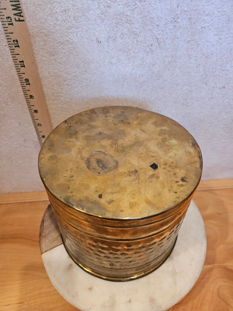 Vintage Hammered Brass Metal Garden pot , potted plant holder Storage Canister, table top organizer display