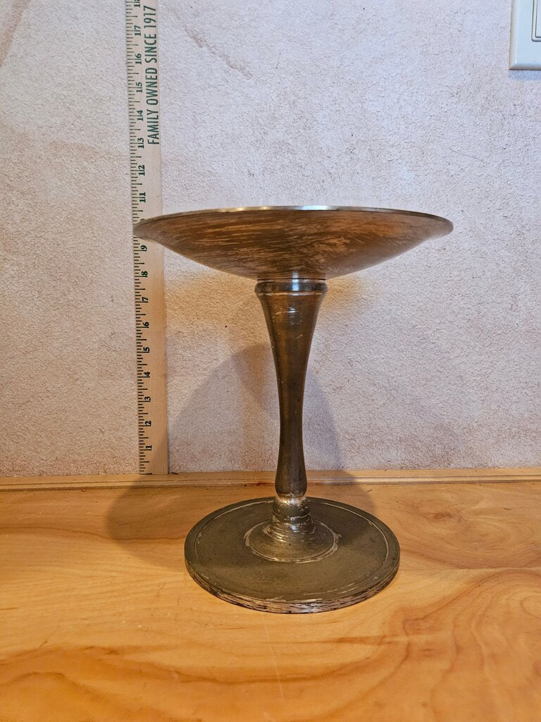 intage large brass coupe goblet religious host dish Pedestal Bowl trinket dish candle riser