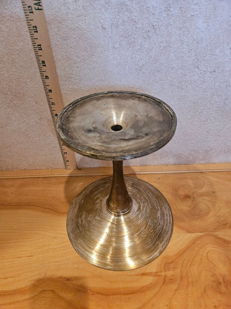 intage large brass coupe goblet religious host dish Pedestal Bowl trinket dish candle riser