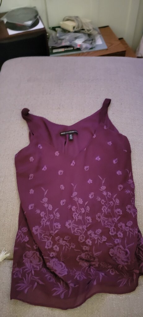 Purple Floral Sleeveless Top