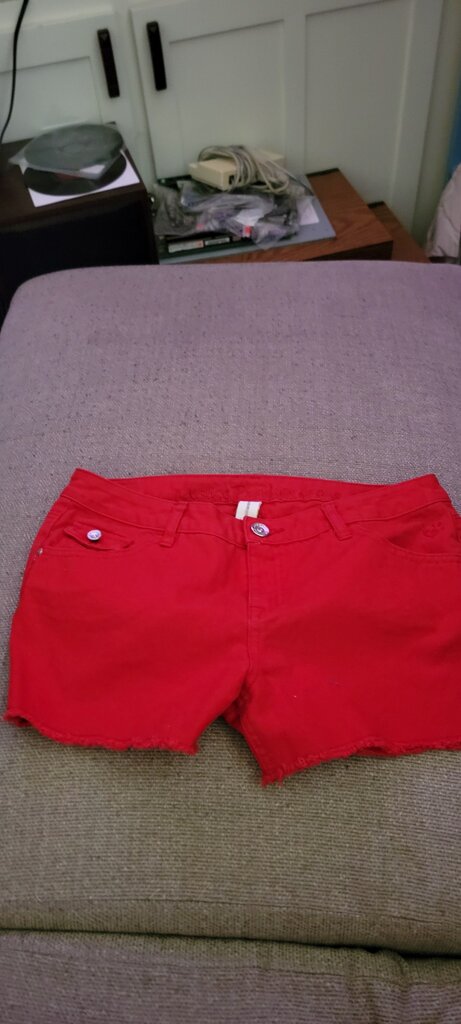 Girls' Red Denim Shorts