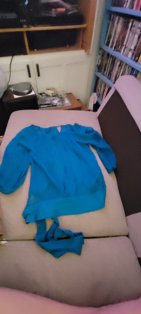 Blue Chiffon Blouse