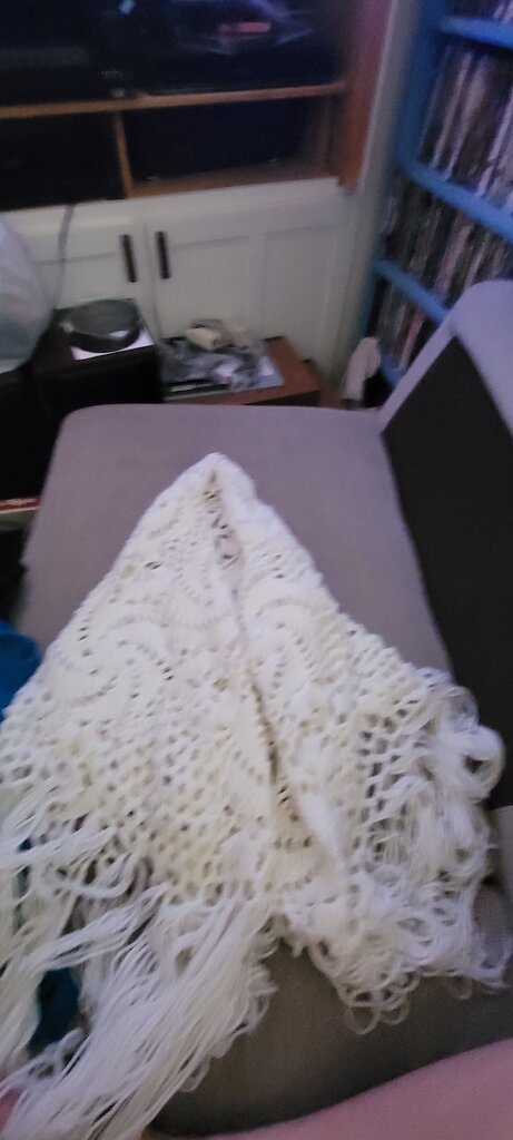 White Crochet Lace Shawl