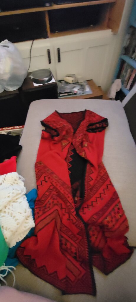 Bohemian Red Patterned Kimono