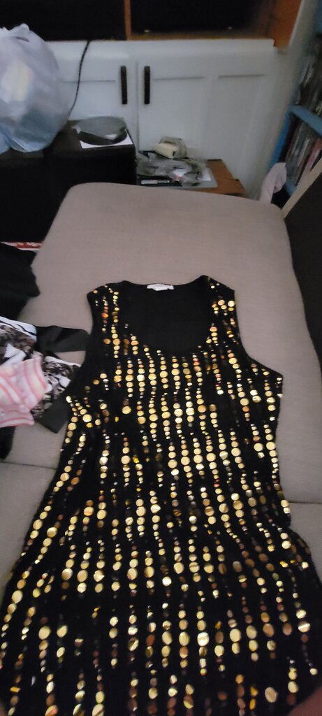 Black and Gold Sequin Top