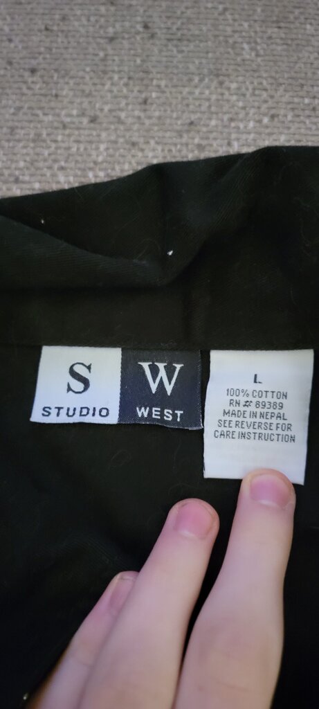 Studio West Black Shirt with Rhinestone Detail