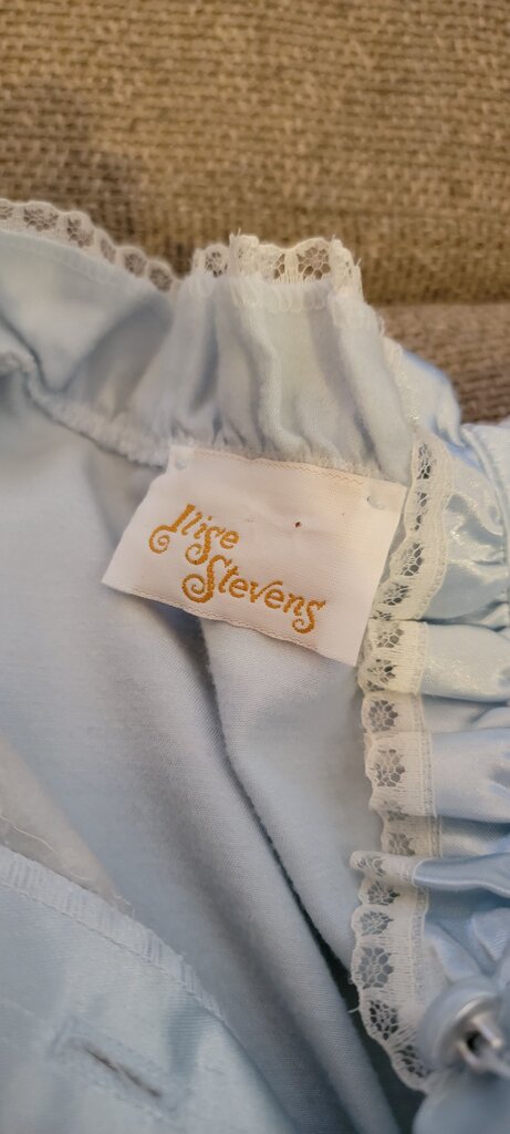 Lilac Blue Nightgown with Lace Trim