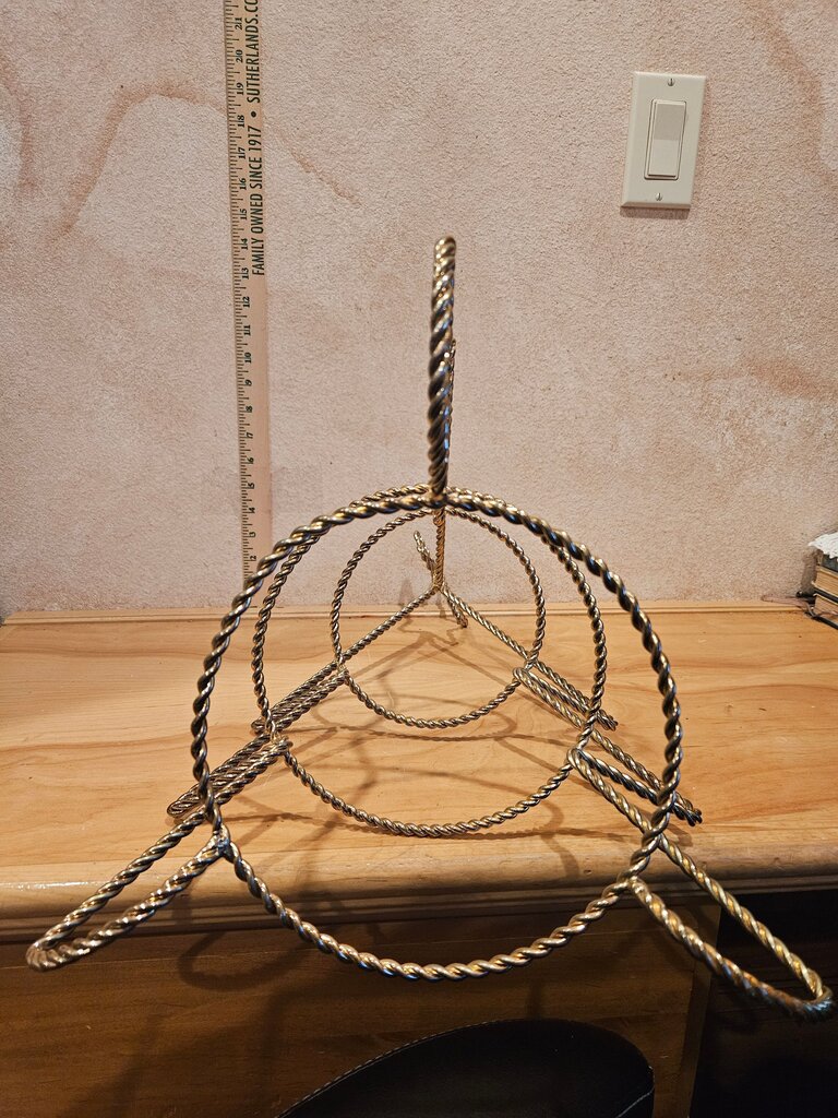 Twisted Gold Metal Christmas Tree Stand 3 tier Dessert Plate Stand Gilded Holiday Hollywood Regency Decor Display
