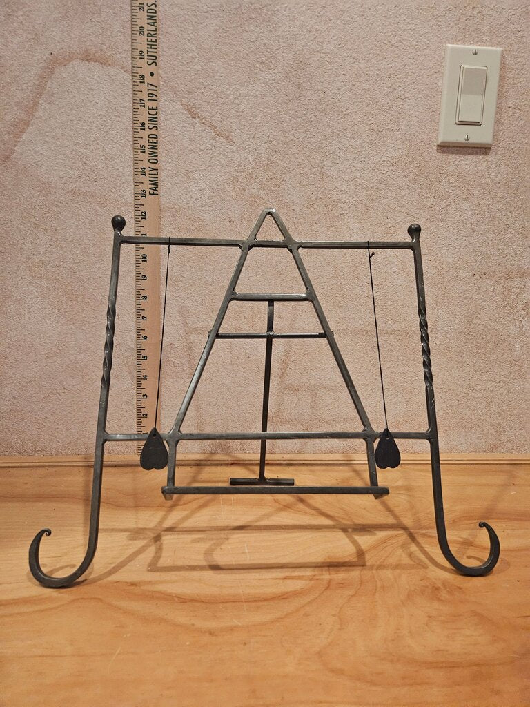 Forged Iron Laptop Book Stand art display Metal cookbook holder kitchen decor