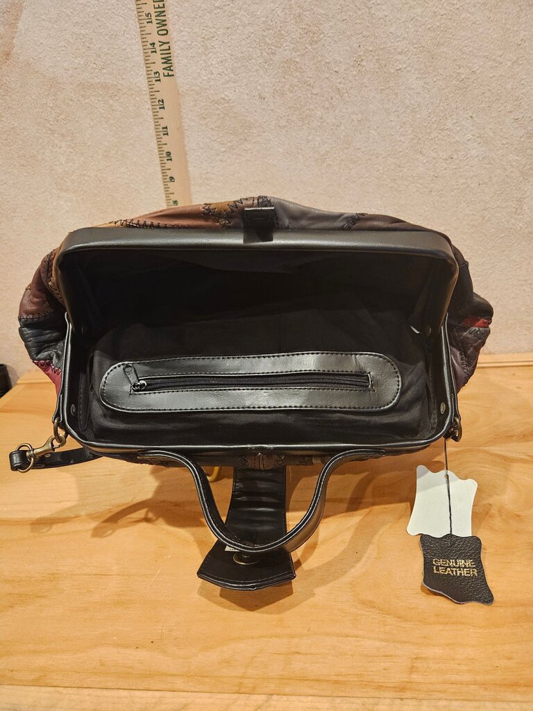 Genuine Leather Patchwork Handbag
