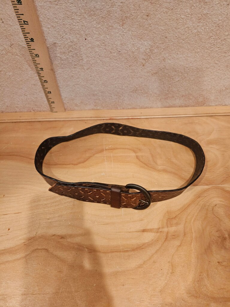 Brown Leather Cut-Out Belt