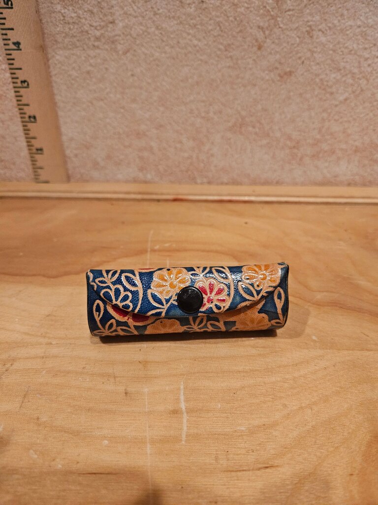 Decorative Blue Floral Case with Mirror