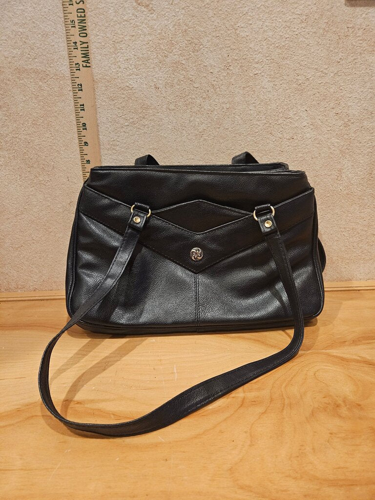 Vintage Black Leather Handbag