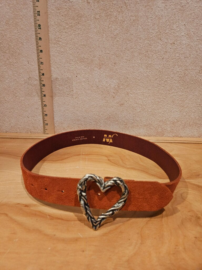 Junction West Genuine Leather Belt with Heart Buckle
