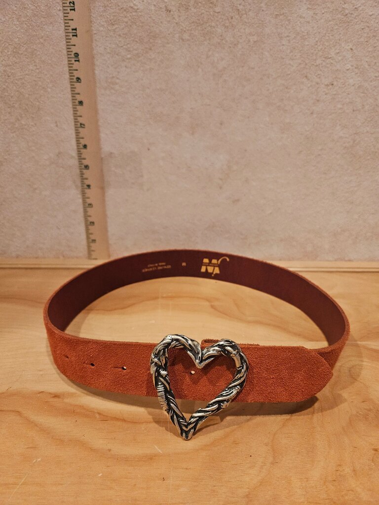 Junction West Genuine Leather Belt with Heart Buckle