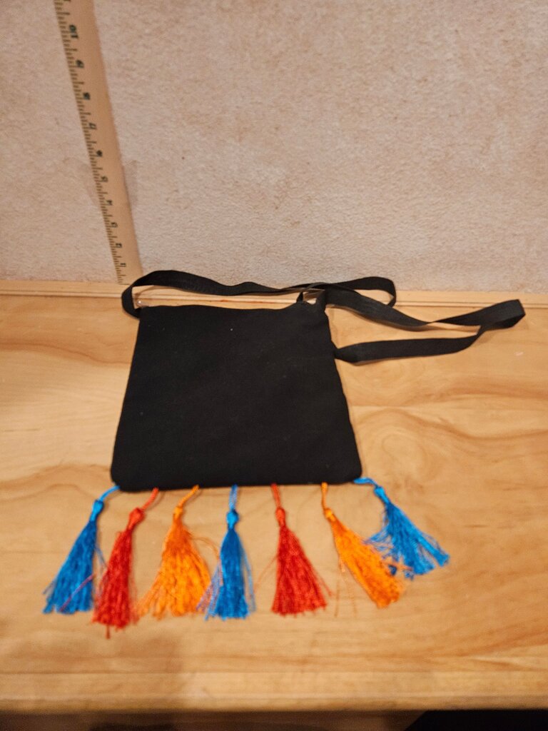 Colorful Embroidered Crossbody Bag with Tassels