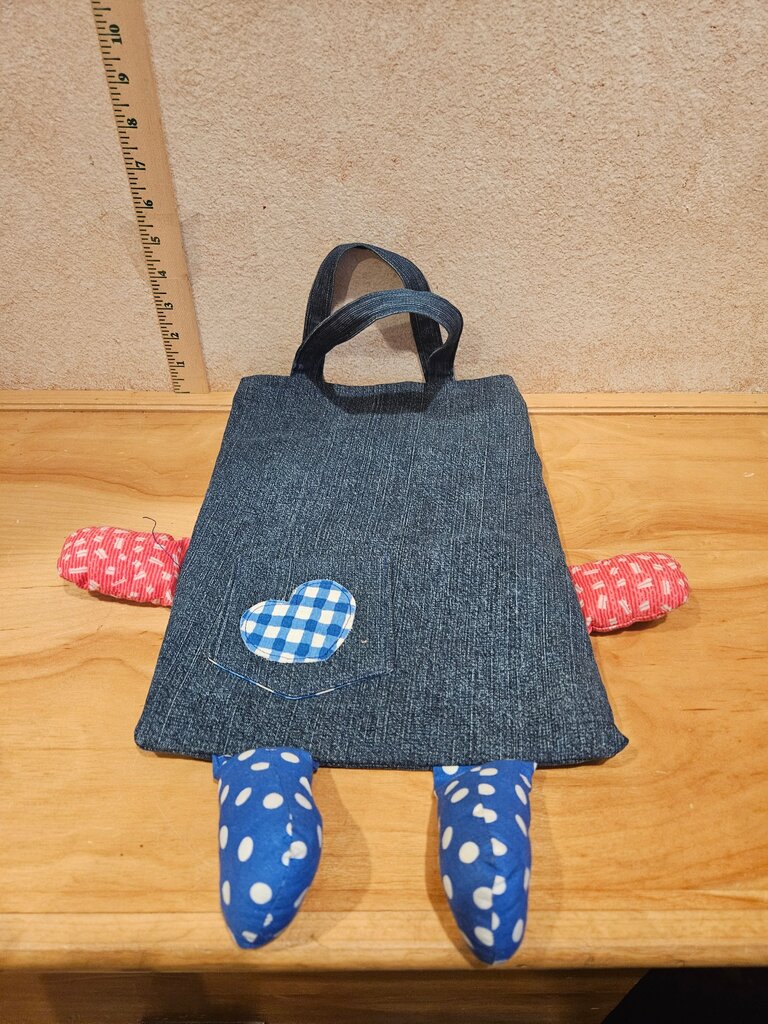 Denim Toy Bag with Colorful Legs