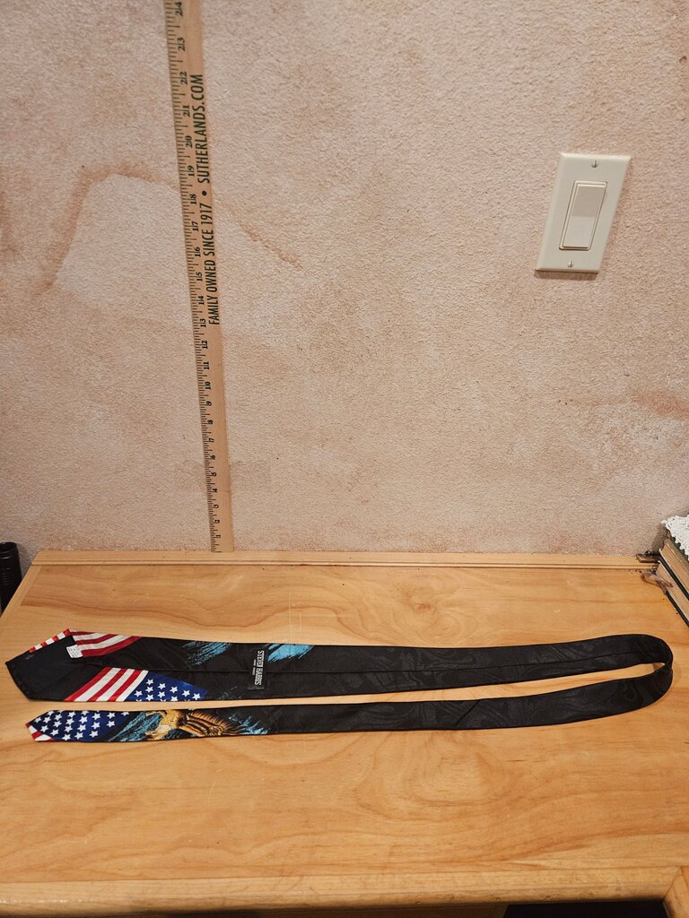 USA American Flag with Eagle Patriotic Necktie 60" Steven Harris Fourth of July, America birthday tie