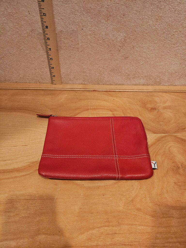 Brydge Genuine Leather Sleeve Case for iPad Air , Air 2 or Pro 9.7-inch Red Zippered Pouch
