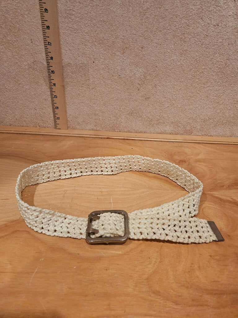 Vintage White / Cream Macrame Boho Hippie Festival Chic Belt Woven Rope Waist Belt Gypsy Bride Wedding Bridal wear