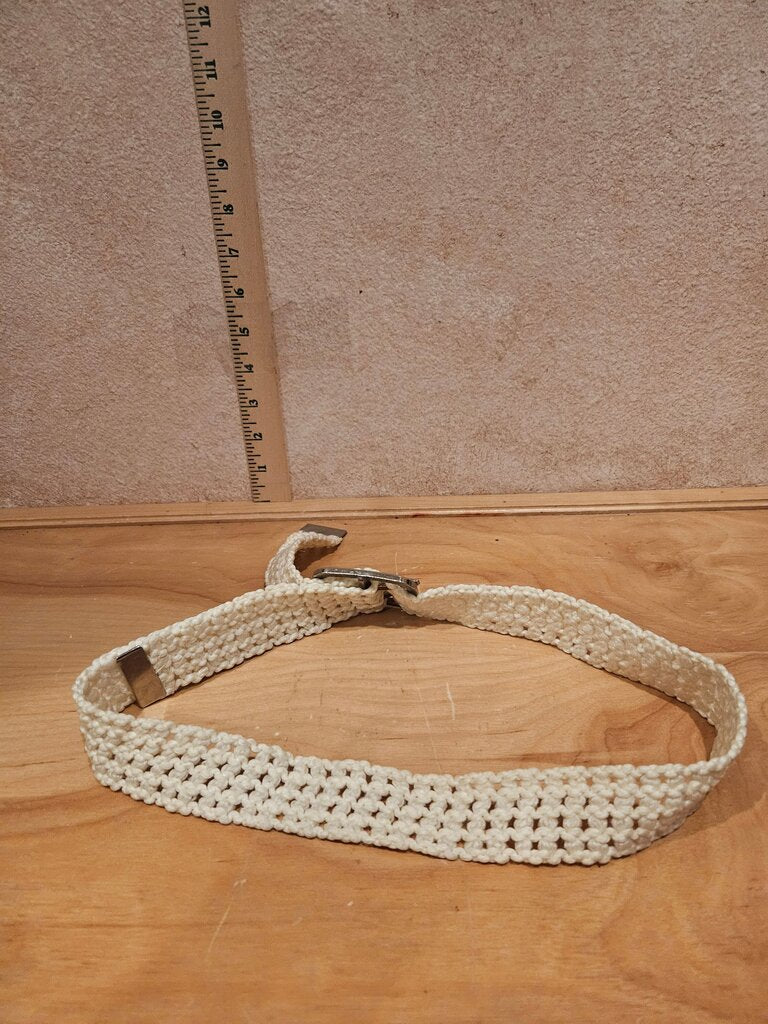 Vintage White / Cream Macrame Boho Hippie Festival Chic Belt Woven Rope Waist Belt Gypsy Bride Wedding Bridal wear