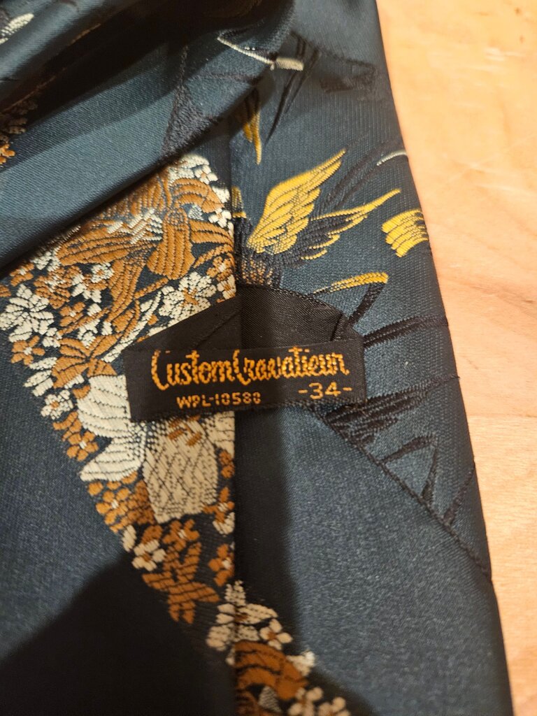custom cravatieur Duck Floral Hawaiian Duck bird Hunting outdoorsmanTie brown & blue Grandpacore Cabin Grandpa core