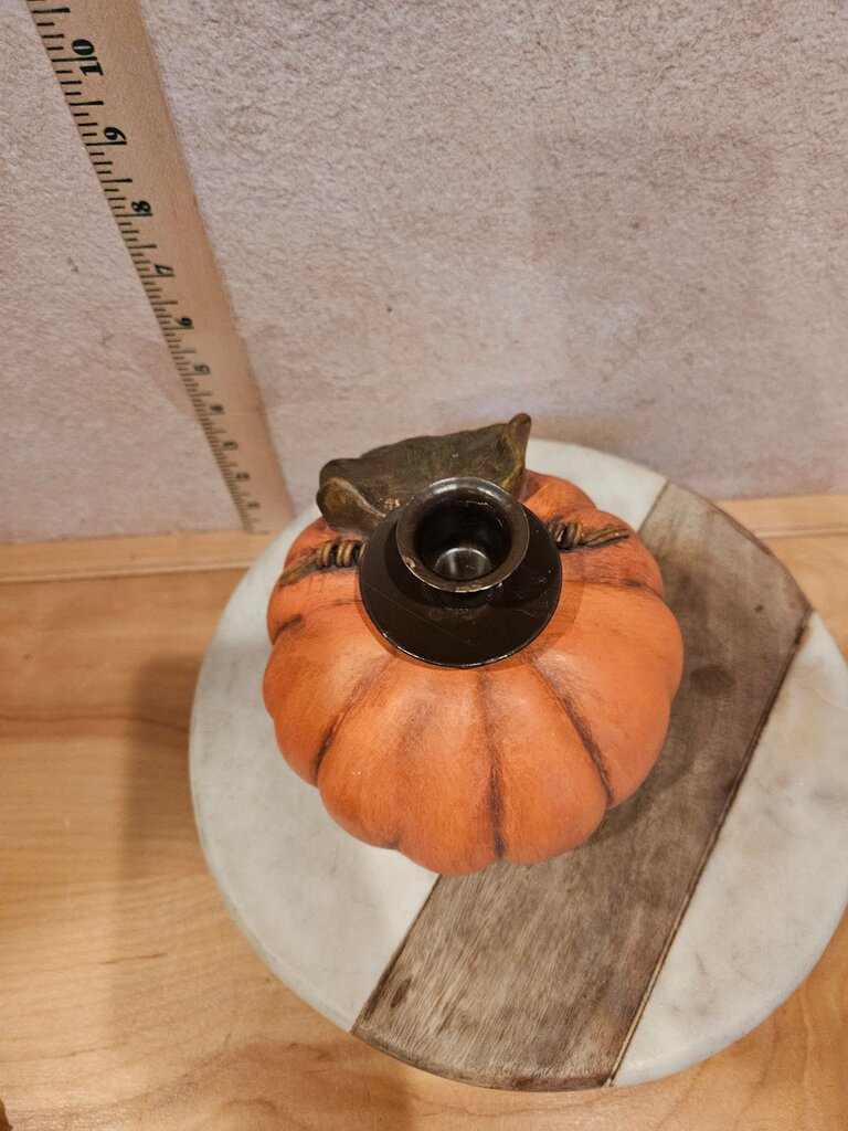 Harvest Pumpkin Taper Candle Holder Decor, fall table decor