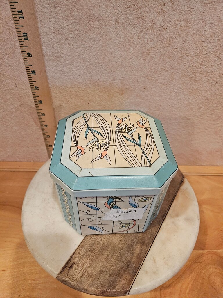 Vintage Eduscho Blechdose European Spiced Tin Tea cookie biscuit Canister
