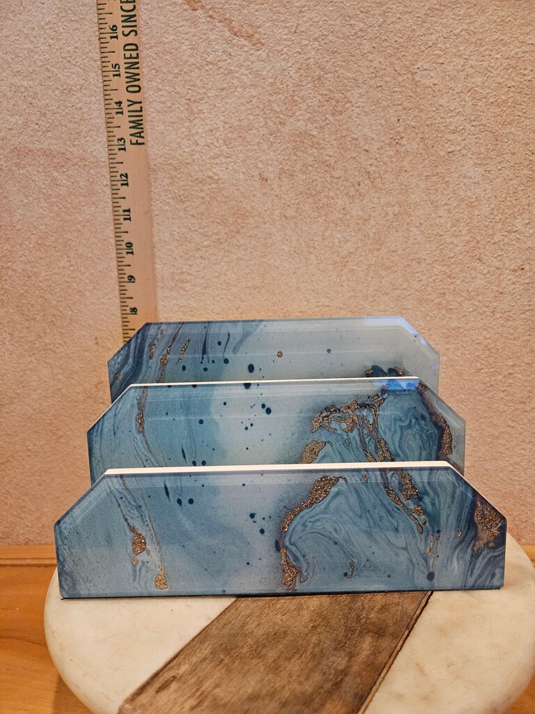 Blue Marble Storage Desktop Organizer Desk Paper folder holder for Office School College Desk