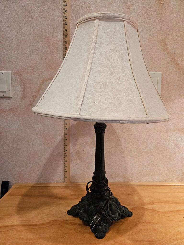 Vintage Dark Bronze Iron Ornate Base Accent Lamp