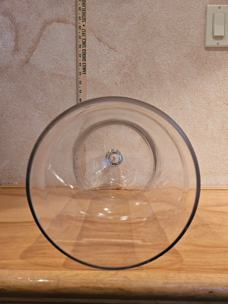 Vintage Glass Display Bell Jar Dome Garden Cloche Knob Handle Taxidermy Science Holiday Christmas Display Dome As Is w small flea bite chips