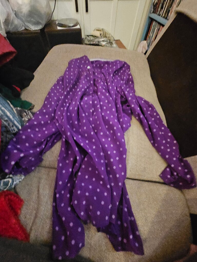 Neiman Marcus Purple Polka Dot Silk Blouse
