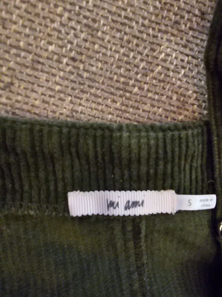 Kali Ami Green Corduroy Overall Dress