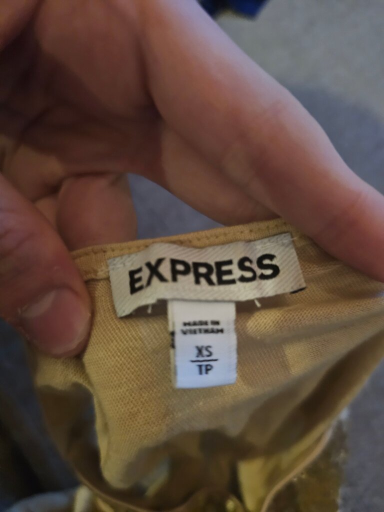 Express Gold Sequin Top XS