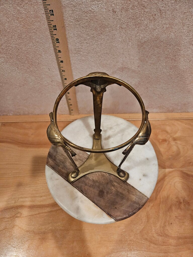 Vintage Rams Head w hooved footed pedestal Solid Brasl Gothic Crystal ball holder, candle riser, Wine Bottle Holder rock display