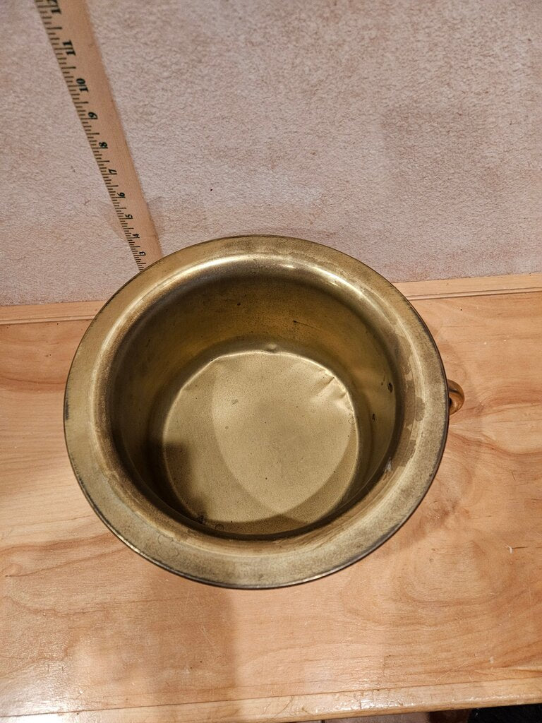 Vintage Shinny Brass Chamber Pot; Reproduction Brass Chamber Pot, Railroad Chamber Pot, Brass Cachepot, Brass Planter, Railroadiana, Railwayana