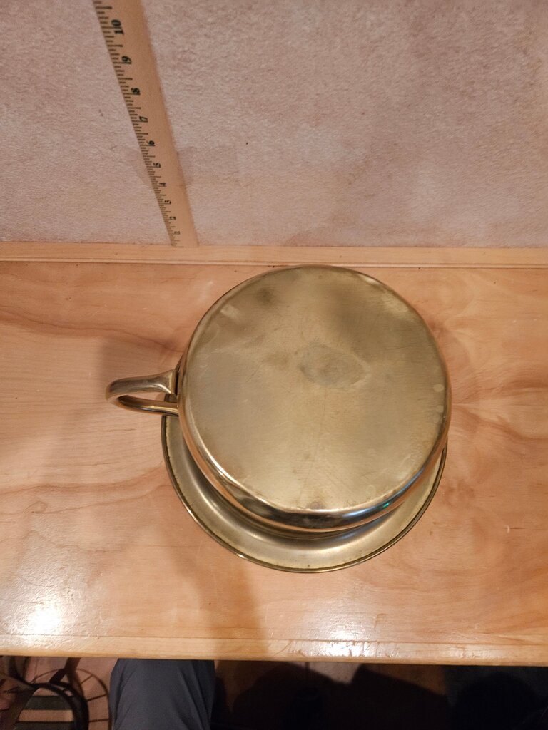 Vintage Shinny Brass Chamber Pot; Reproduction Brass Chamber Pot, Railroad Chamber Pot, Brass Cachepot, Brass Planter, Railroadiana, Railwayana