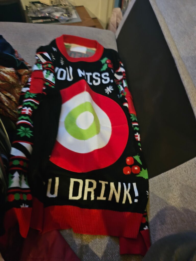 Funny Christmas Sweater You Miss U Drink