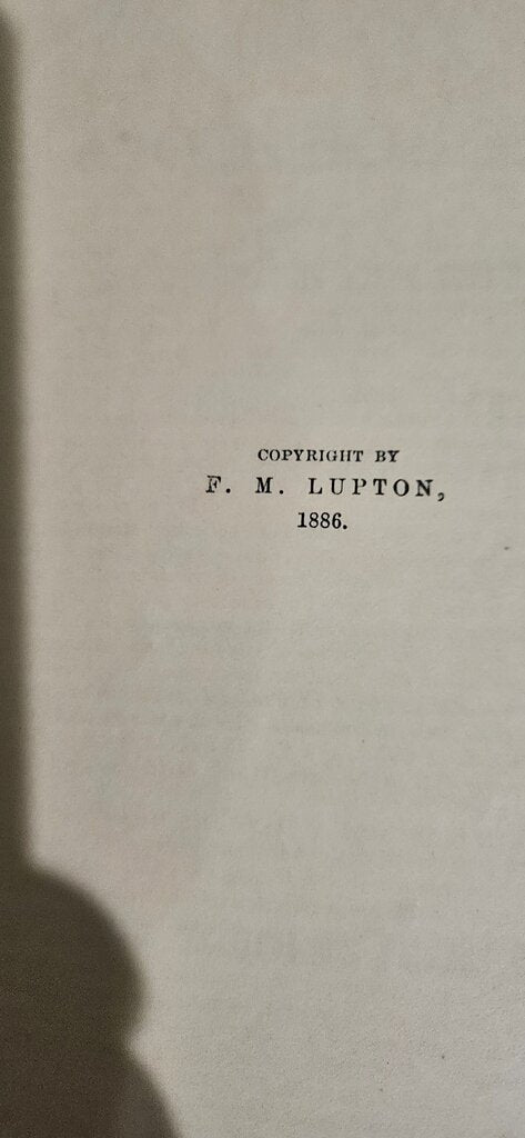 Vintage Book by F. M. Lupton (1886)