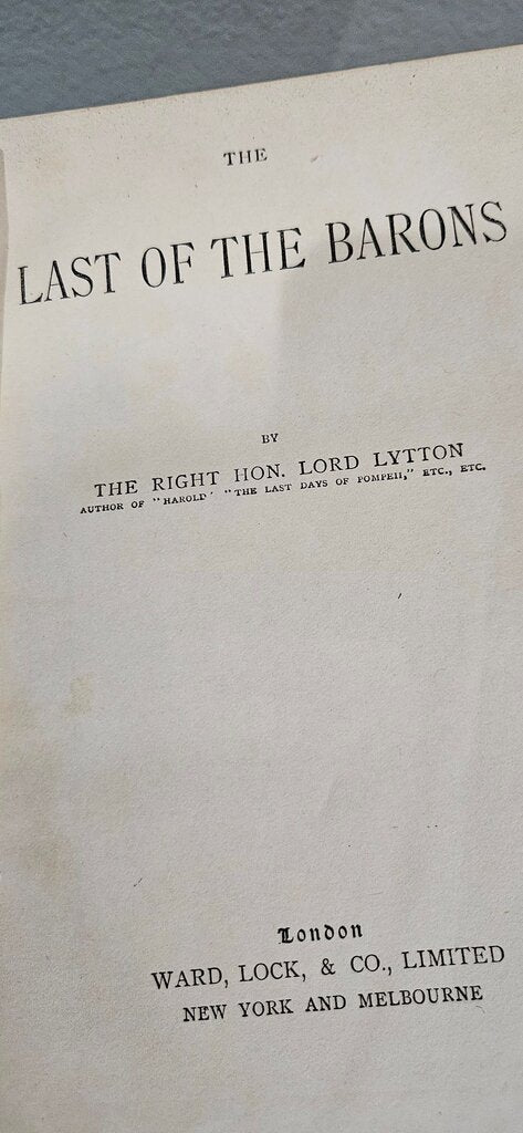 The Last of the Barons by Bulwer Lytton
