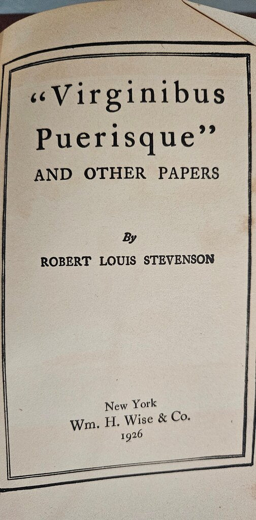 Virginibus Puerisque and Other Papers by Robert Louis Stevenson