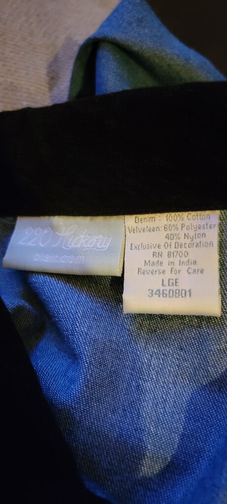 Embroidered Denim and Velvet Jacket