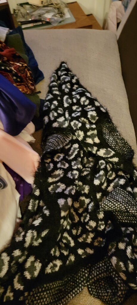 Black and White Animal Print Shawl