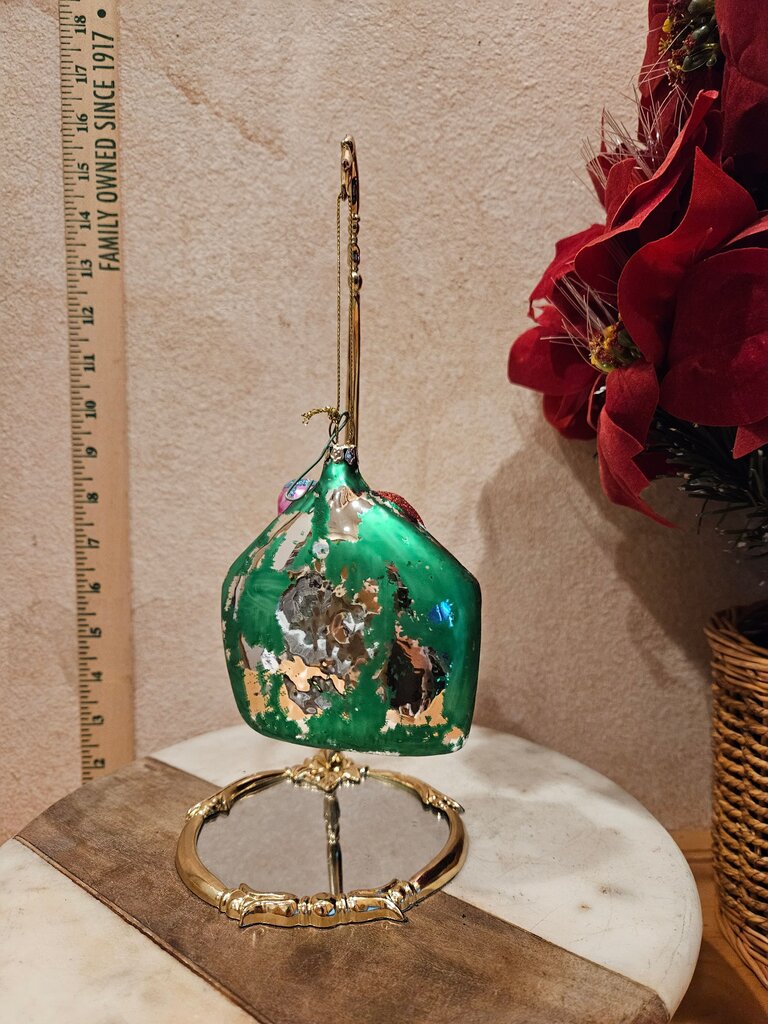 Santa Claus Ornament in Green Envelope