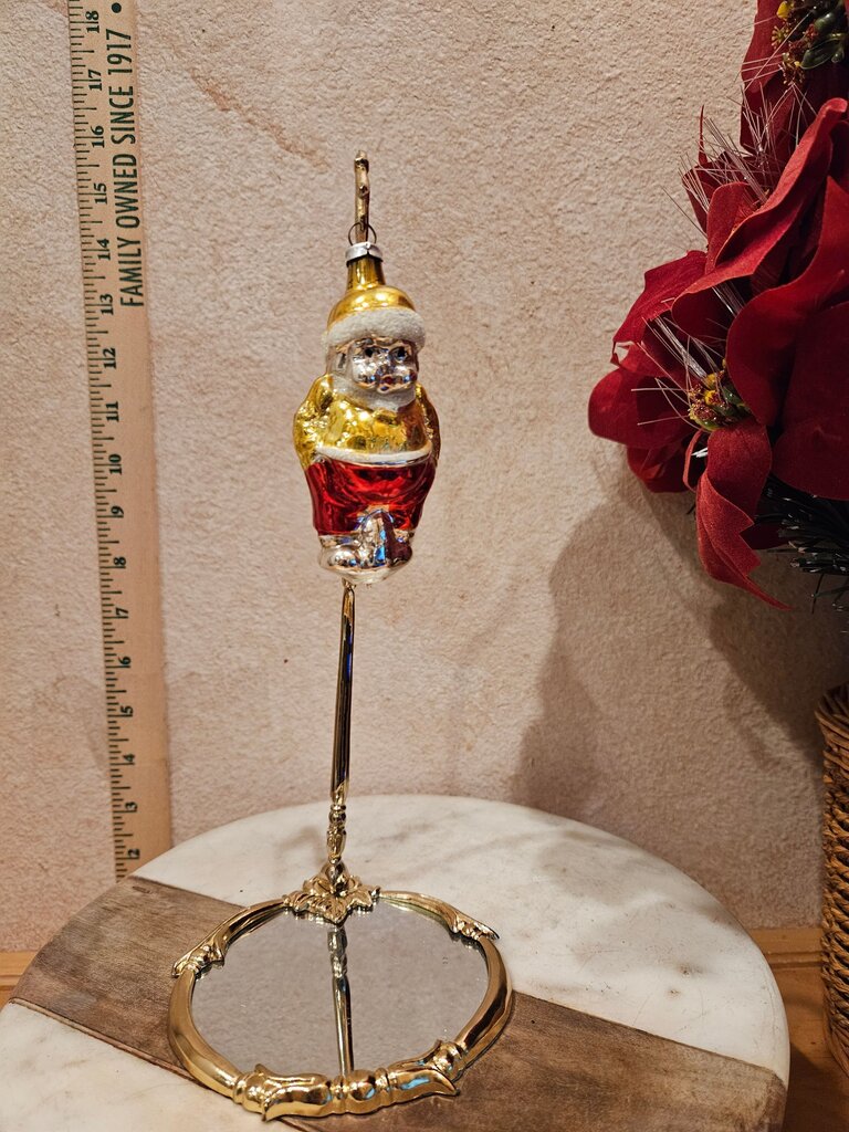 Gold and Red Santa Ornament Display Stand